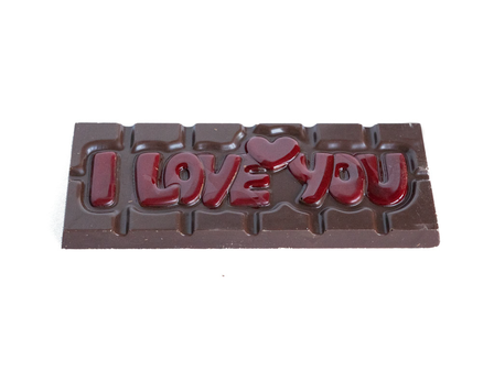 Chocolade reep I Love You.