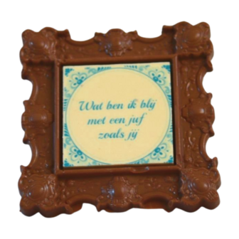 Chocolade Fotolijst Juf &ndash; Wat ben ik blij met een juf zoals jij | Het Bonbon Geheim