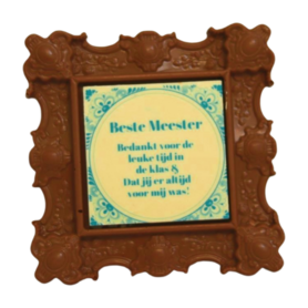 Chocolade Fotolijst Beste Meester – Met Persoonlijke Tekst | Het Bonbon Geheim